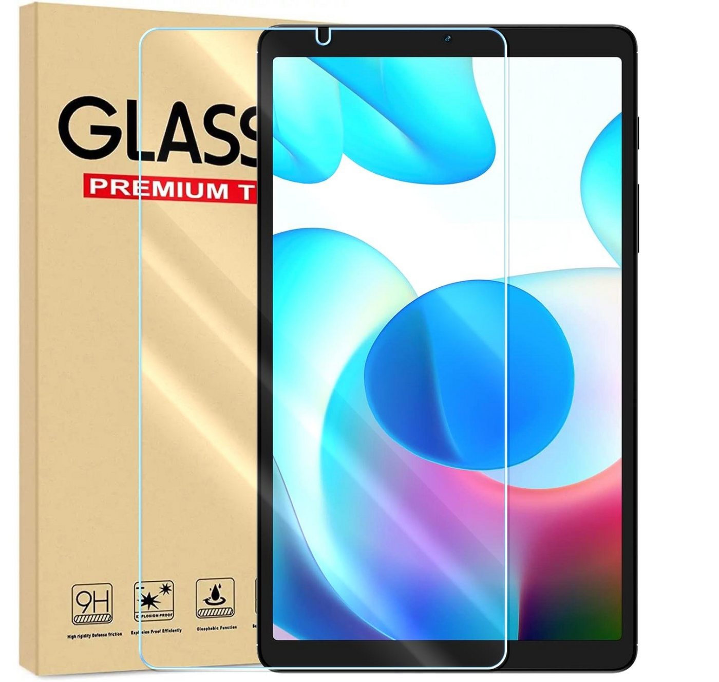 Numerva Schutzfolie Panzer Folie Echt Glas für Realme Pad Mini, (Schutzfolie, 1x Schutzfolie 2x Reinigungstücher), Tablet Display Schutzglas Folie Echt Glas Folie 9H von Numerva