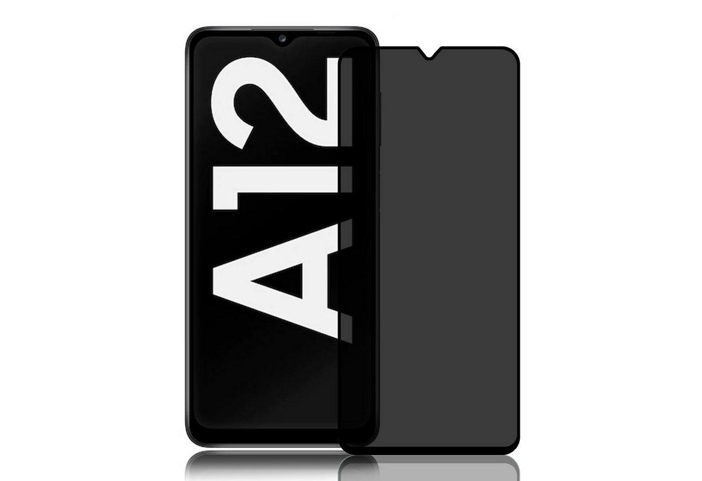 Numerva Schutzfolie Panzer Folie für Samsung Galaxy A12 Echt Glas Folie, (1x Schutzfolie 2x Reinigungstücher), Anti Spy Schutzfolie Blickschutz Glasfolie Sichtschutzfolie von Numerva