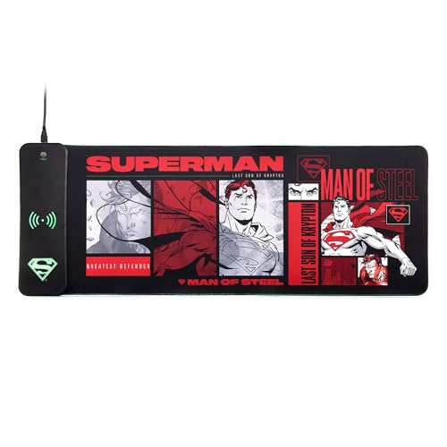 Numskull DC Comics Superman 2025 XL RGB Gaming-Mauspad mit 15W kabellosem Ladegerät | Anpassbare LED, rutschfest, wasserabweisend Numskull DC Comics Superman 2025 XL RGB Gaming-Mauspad mit 15W kabellosem Ladegerät | Anpassbare LED, rutschfest, wasserabweisend von Numskull