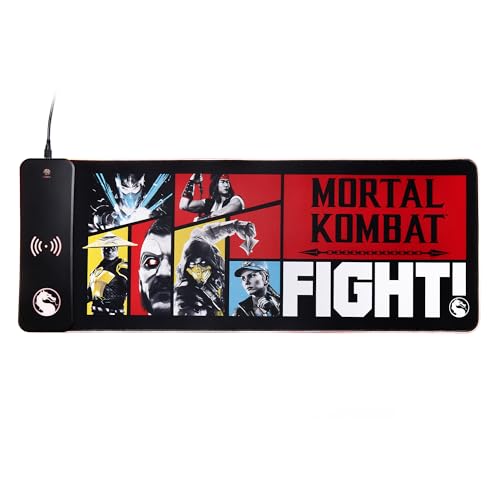 Numskull Mortal Kombat XL RGB Gaming-Mauspad mit 15W kabellosem Ladegerät | Anpassbare LED, rutschfest, wasserabweisend Numskull Mortal Kombat XL RGB Gaming-Mauspad mit 15W kabellosem Ladegerät | Anpassbare LED, rutschfest, wasserabweisend von Numskull