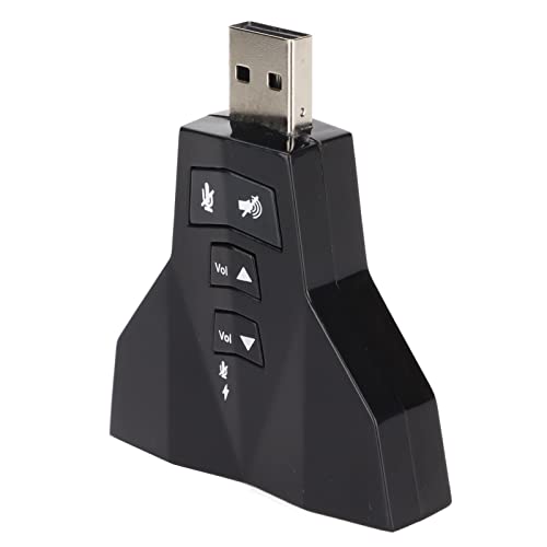 USB-Sound-Adapter, Karaoke Dual-Kopfhörer-Mikrofon-Buchse Virtuelle 7.1-Kanal-Lautstärkeregelung USB-Soundkarte mit LED-Licht für Computer für für Laptop von Nunafey