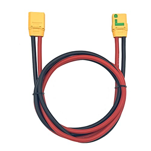 XT90S Anti-Spark Buchse zu XT90 Stecker Verlängerungskabel Kabel führen Silikondraht 10AWG für RC Lipo Akku FPV Drohne Großes Modellflugzeug (1m) von Nuofany