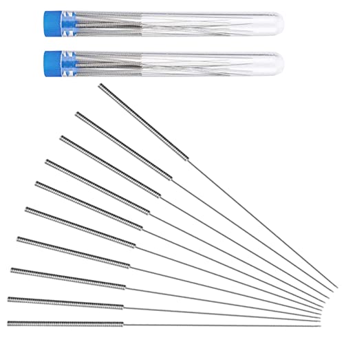 3D Drucker Düse Reinigung Kit, 3D Drucker Düsen Reinigungsnadel, Edelstahl Extruder Düse Reiniger, 10 Stücke 0 4mm druckernadeln Edelstahl Düsen Reinigungsnadeln Cleaning Needles Kits, Silberig von Nuonove