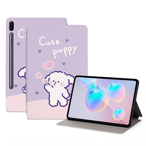 Hülle für Galaxy Tab S6 10,5 Zoll (Modell SM-T860/T865/T867) 2019 veröffentlicht, Cover Fun Cute Dog Cartoon Tier Style, Premium PU Leder Folding Stand Case for Samsung Tab S6 10.5 5 - süß Welpe von Nuouxoco