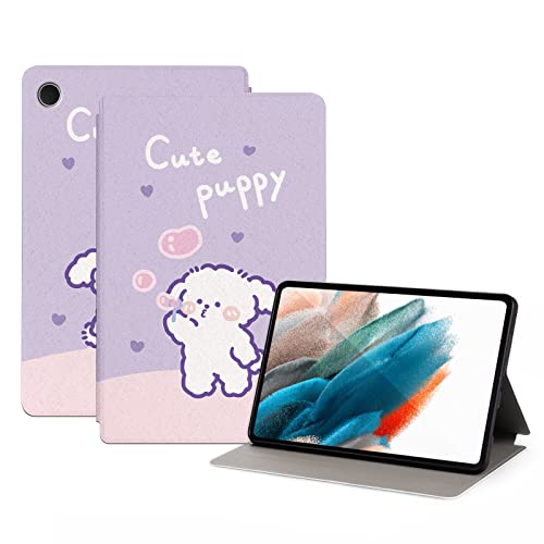 Schutzhülle für Galaxy Tab A8 10,5 Zoll (SM-X200/X205/X207) 2022, lustiger süßer Hund, Cartoon-Tier-Stil, Premium-PU-Leder, Klappständer Hülle für Samsung Tab A8 Tablet – niedlicher Welpe von Nuouxoco