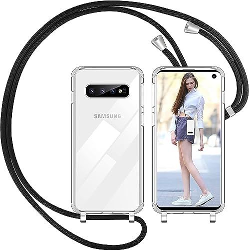 Nupcknn Handykette Hülle für Samsung Galaxy S10 Hülle TPU Bumper+PC Back Necklace(abnehmbar) Transparent Hülle mit Kordel zum Umhängen Handy Schutzhülle mit Band von Nupcknn