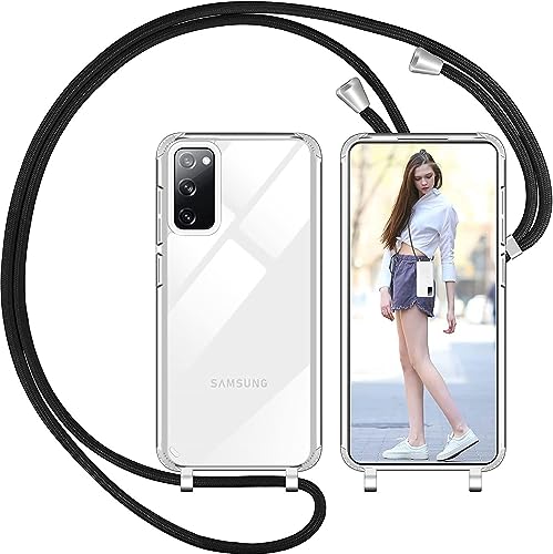 Nupcknn Liquid Silikon Handykette Hülle für Samsung Galaxy S20 FE Hülle Silikon Necklace(abnehmbar) Hülle mit Kordel zum Umhängen Handy Schutzhülle mit Band (Transparent, 6.5") von Nupcknn