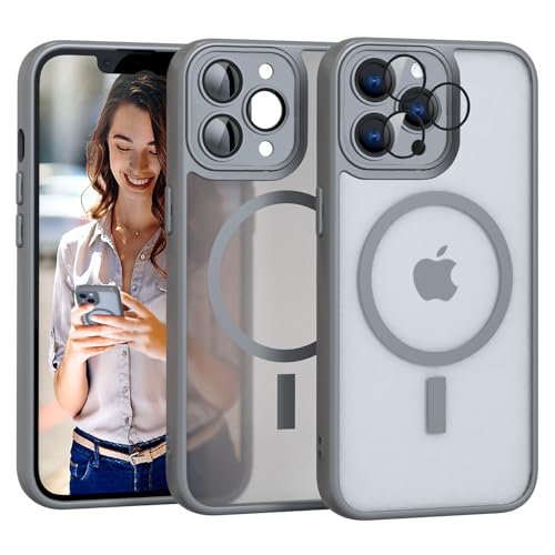 Nupcknn Magnetische Schutzhülle für iPhone 13 Pro, kompatibel mit Magsafe, voller Kameraschutz, kabelloses Aufladen, stoßfest, transparente Rückseite, matt, kratzfest Nupcknn Magnetische Schutzhülle für iPhone 13 Pro, kompatibel mit Magsafe, voller Kameraschutz, kabelloses Aufladen, stoßfest, transparente Rückseite, matt, kratzfest von Nupcknn
