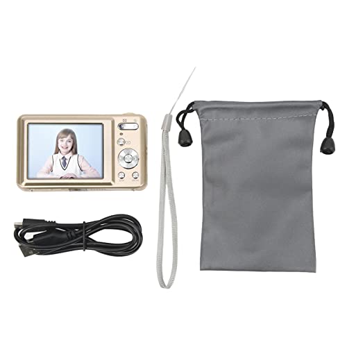 Nurnesy 48 MP Tragbare Digitalkamera mit 2,7-Zoll-Bildschirm und 8-fachem Digitalzoom – Geeignet für Kinder und Anfänger, ABS-Metalldesign (Gold) von Nurnesy
