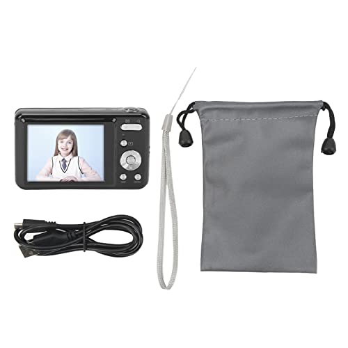 Nurnesy 48 MP Tragbare Digitalkamera mit 2,7-Zoll-Bildschirm und 8-fachem Digitalzoom – Geeignet für Kinder und Anfänger, ABS-Metalldesign (Schwarz) von Nurnesy