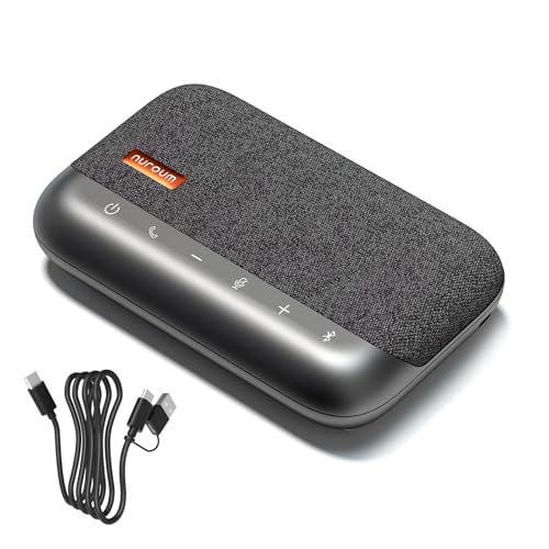 Nuroum A05B Bluetooth konferenzlautsprecher mit mikrofon, Tragbare Drahtlose Lautsprecher Noise Reduction Mic, 3m/10ft sprachaufnahmegerät Lautsprecher für PC/Laptop/Büro/Geschäftsreisen von Nuroum