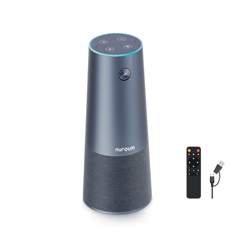Nuroum C40 Videokonferenz-Webcam mit Mikrofon&Lautsprecher, CMOS Sensor/120° Ultraweitwinkel/Auto-Framing/5X Zoom, Videokonferenzsystem mit Fernbedienung für Zoom/Teams, PC/Laptop/Desktop von Nuroum