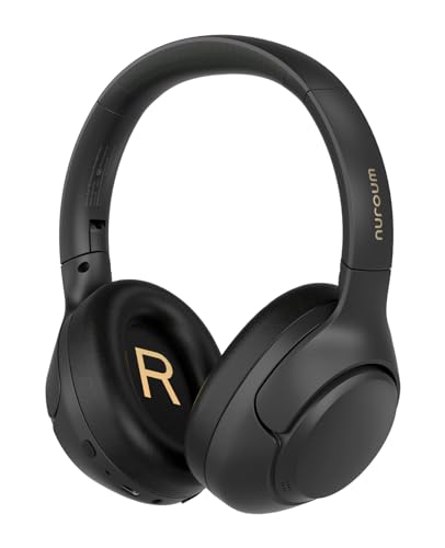 Nuroum HP40 Over Ear Kopfhörer Kabellos Bluetooth mit ANC Noise Cancelling, Tiefgehender Bass/Transparency Modus, Faltbare Wireless Headphones, bis zu 55H Betriebszeit für Gaming/Musik/Anrufe von Nuroum