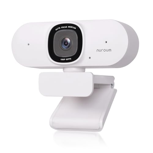 Nuroum V15-AF 2K Webcam mit Autofokus, 1080P 60fps PC Kamera mit Mikrofon, 75°Weitwinkel/Rauschunterdrückung/Lichtkorrektur, Business Webkamera USB 2.0 Plug&Play für Laptop/Desktop/Mac, für Zoom/Teams von Nuroum