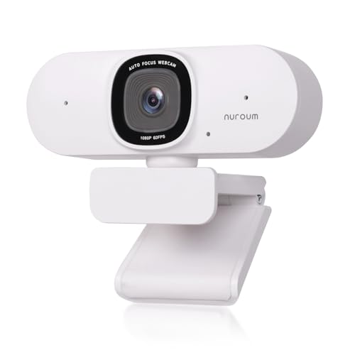 Nuroum V15AF 2K Webcam mit Mikrofon, Autofokus 1080P 60fps PC Kamera mit Mikrofon, 75°Weitwinkel/Rauschunterdrückung/Lichtkorrektur,HD Webkamera USB Plug&Play für Laptop/Desktop/Mac, für Zoom/Teams von Nuroum