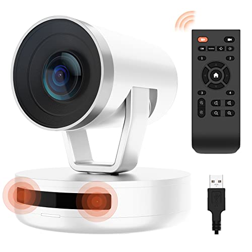 Nuroum V403 PTZ Webcam mit Dual-Mikrofon, 5X Optischer Zoom/Automatische Verfolgung/Autofokus/122°Sichtfeld, 1080P Konferenzkamera mit Fernbedienung für Zoom/Teams, Videokonferenz/Streaming/Webinar von Nuroum