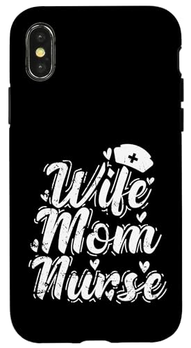 Ehefrau Mama Krankenschwester Hülle für iPhone X/XS Ehefrau Mama Krankenschwester Hülle für iPhone X/XS von Nurse Hospital profession job care Medicine