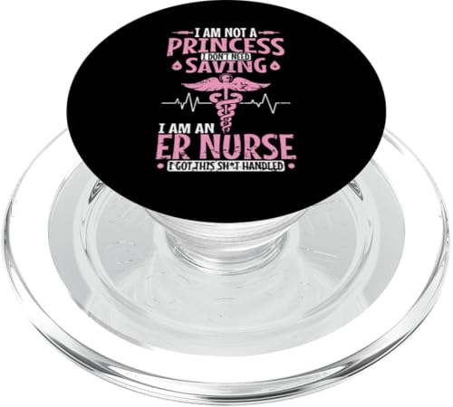 Ich bin keine Prinzessin, ich bin Notkrankenschwester PopSockets PopGrip für MagSafe Ich bin keine Prinzessin, ich bin Notkrankenschwester PopSockets PopGrip für MagSafe von Nurse Hospital profession job care Medicine