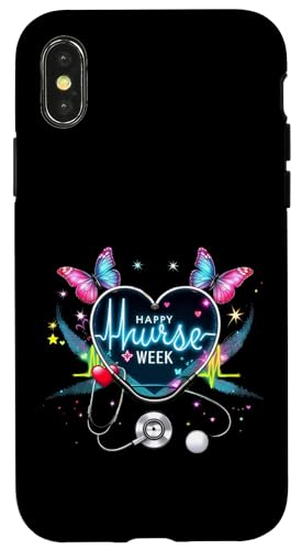Frohe nationale Woche der Krankenschwestern 2025 — Groovy Party bei der Krankenschwesterwoche Hülle für iPhone X/XS von Nurses week Groovy gifts 2025 Tee