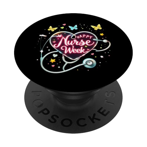 Nationale Woche der Krankenschwestern 2025 — Fröhliche Woche der Wertschätzung der Krankenschwestern PopSockets Klebender PopGrip von Nurses week Groovy gifts 2025 Tee