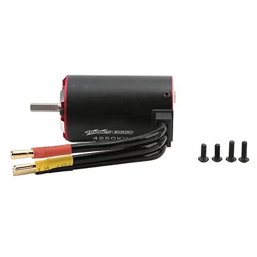 3660 bürstenloser Motor Hochleistungs -sensorierter Typ 4 Pole Rotor Design für 1/8 1/10 RC Fahrzeug Aluminiumlegierung Schwarz 36 mm Durchmesser 60 mm Länge 276 g Gewicht von NutriEss