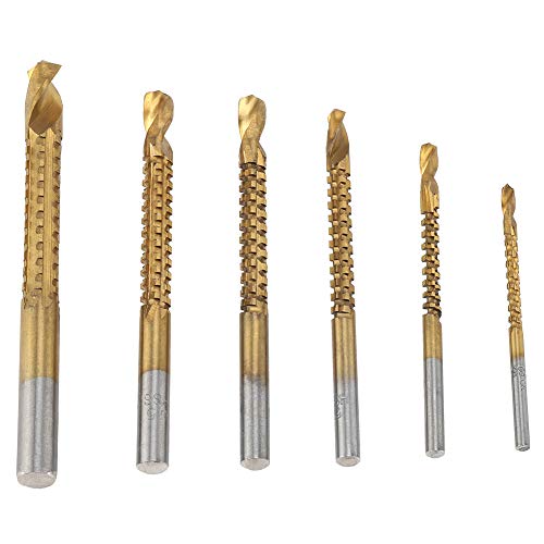 6 STÜCK HSS TITANBESCHICHTETE BOHRER HOLZBOHRER FÜR HOLZ ALUMINIUM KUNSTSTOFF HOCHWERTIGE BOHRSET FÜR PRÄZISES BOHREN UND NUTEN von NutriEss