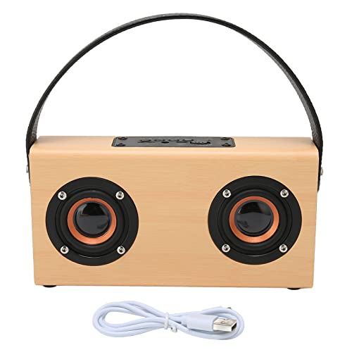 NutriEss Holz Bluetooth -Lautsprecher Stereo tragbare Hände rufen Vintage -Lautsprecher für den Outdoor an (Bamboo Pattern (Export Version)) von NutriEss