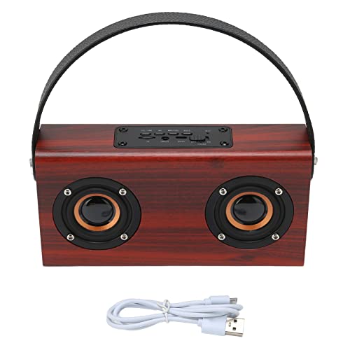 NutriEss Holz Bluetooth -Lautsprecher Stereo tragbare Hände rufen Vintage -Lautsprecher für den Outdoor an (Mahogany Grain (Export Version)) von NutriEss