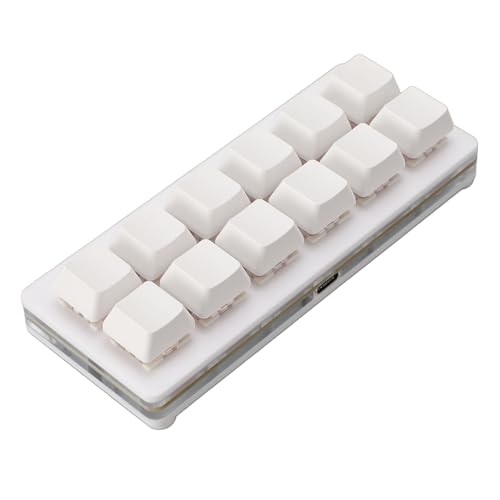 NutriEss Tastiera da gioco meccanica a 12 tasti USB tipo C programmabile cablata RGB multifunzionale interruttore Rosso per PC Bianco (Bianco) von NutriEss