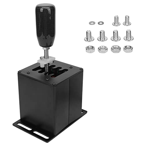 NutriEss USB -Simulator Shifter Racing Gear Stick Carbonfaser Grip Plug and Play -kompatibel mit G29 G27 G25 G920 T300RS GT Lenkrad für PC Racing Games Schwarz NutriEss USB -Simulator Shifter Racing Gear Stick Carbonfaser Grip Plug and Play -kompatibel mit G29 G27 G25 G920 T300RS GT Lenkrad für PC Racing Games Schwarz von NutriEss