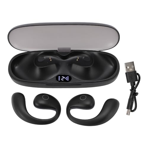 NutriEss Wireless Ohrhörer Bluetooth 5.4 Sporthörer mit LED -Power Display 42H Playtime für das Fahren von Radfahren (Schwarz) von NutriEss
