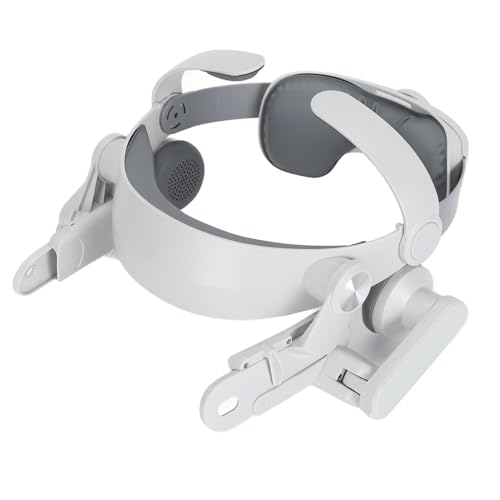 VR-Kopf Gurt Verstellbarer Leichter Druck reduziere Stirnband mit Ohr Polster für VR-Gaming-Komfort ABS grau-weiß VR-Kopf Gurt Verstellbarer Leichter Druck reduziere Stirnband mit Ohr Polster für VR-Gaming-Komfort ABS grau-weiß von NutriEss