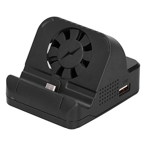 Videokonverter Basis Multifunktionsladedock mit Cooling -Lüfter High Definition Multimedia Interface Typ C Ladungsbasis für Spielmaschine Schwarzes ABS -Material HS SW300 Modell von NutriEss