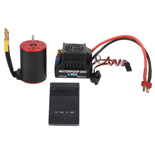 Wasserdichte bürstenlose ESC Electric Governor mit 3900 kV Motorprogrammkarte 4mm Bananenstopfenhalter für 1/8 1/10 Fernbedienungssteuerauto Aluminiumlegierung Kunststoff Wasserdichte bürstenlose ESC Electric Governor mit 3900 kV Motorprogrammkarte 4mm Bananenstopfenhalter für 1/8 1/10 Fernbedienungssteuerauto Aluminiumlegierung Kunststoff von NutriEss