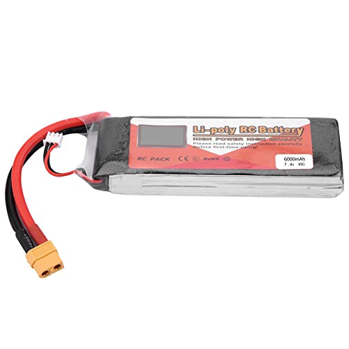 ZOP Power 2s 7,4v 6000mah 5000mah 4500mah 5500mah wiederaufladbare Lipo -Batterie mit XT60 -Stecker hoher Leistung haltbarer RC Lipo -Batterie für RC -Auto -Flugzeugboot (7,4 V 6000mah 45c XT60) von NutriEss