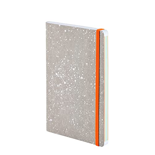 Nuuna Inspiration Book M Bloom Jeans Laben Material Premium Papier 176 farbige Seiten, Größe: 135 x 200 mm, 53573 weiß, grau, neon, orange von Nuuna