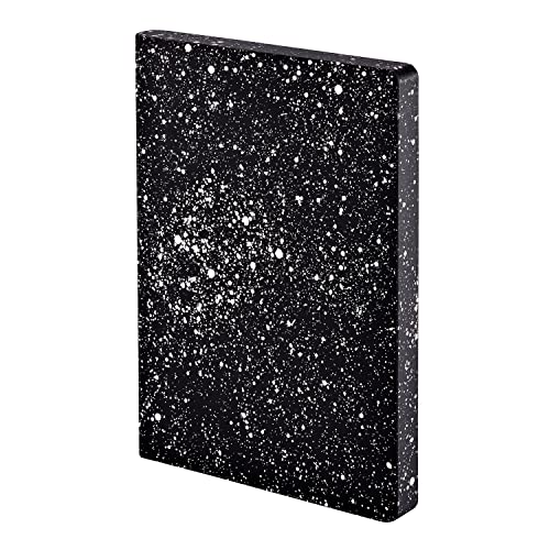 Nuuna Notizbuch A5+ | Graphic L - Milky Way | Dotted Journal | 3,5mm Punktraster | 256 nummerierte Seiten | 120g Premium-Papier | Leder schwarz | nachhaltig produziert in Deutschland von Nuuna