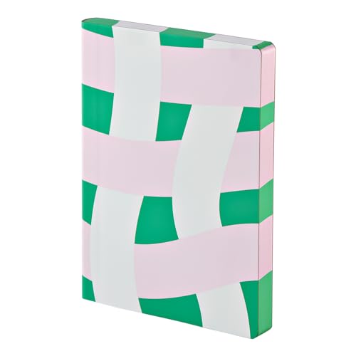 Nuuna Notizbuch A5+ | Graphic L - Picknick | 3,5 mm Punktraster | 256 nummerierte Seiten | 120 g Premium-Papier | Leder weiß | nachhaltig produziert in Deutschland von Nuuna