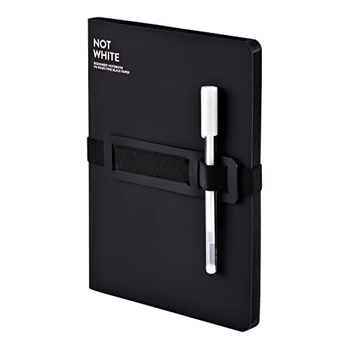 Nuuna Notizbuch A5+ | Not White L Light - Schwarz | 176 schwarze Seiten | 120g schwarzes Premium-Papier | mit Stift- und Smartphonehalterung | Gelstift weiß | nachhaltig produziert in Deutschland Nuuna Notizbuch A5+ | Not White L Light - Schwarz | 176 schwarze Seiten | 120g schwarzes Premium-Papier | mit Stift- und Smartphonehalterung | Gelstift weiß | nachhaltig produziert in Deutschland von Nuuna
