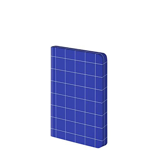 Nuuna Notizbuch A6 | Break The Grid S - Blau | 82 kreative Raster | 160 Seiten | 120g Premium-Papier | Leder blau | nachhaltig produziert in Deutschland von Nuuna