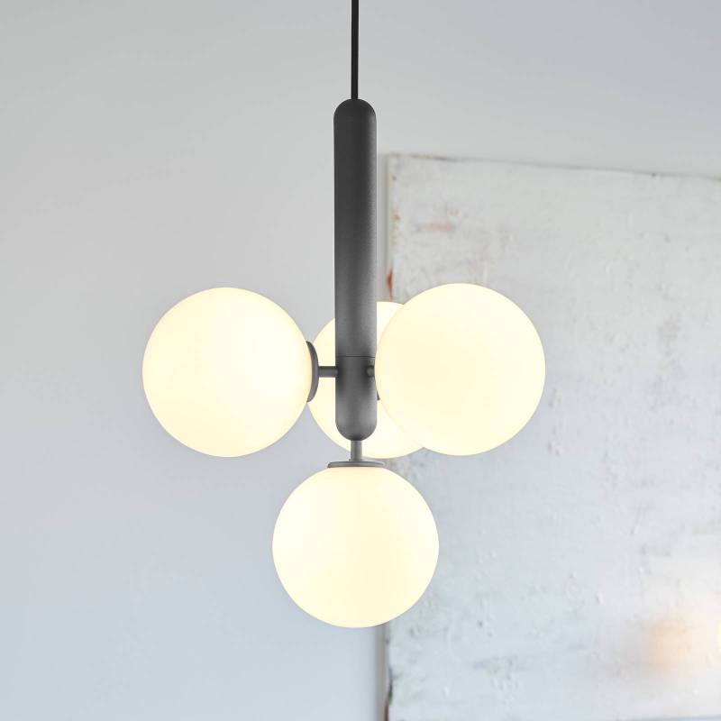 Nuura Miira 4 Hängeleuchte 4-flg. grau/opal von Nuura Aps