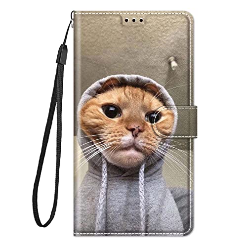 Nuxiady Handyhülle für Samsung Galaxy A51 4G Hülle mit Schön Motiv Muster PU Lederhülle Flip Case Klappbar Cover Handytasche Schutzhülle Stoßfeste Klapphülle für Galaxy A51 4G, Katze von Nuxiady