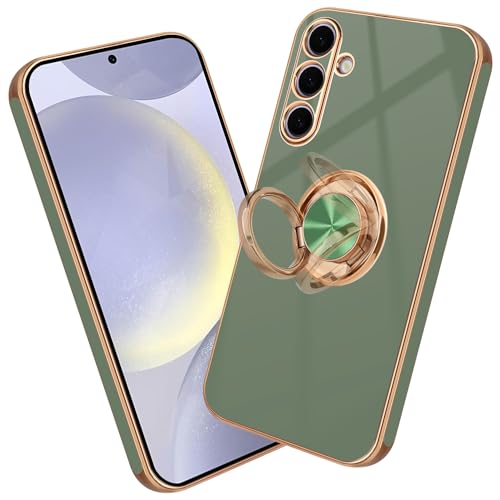 Nuxiady Handyhülle für Samsung Galaxy A55 5G Silikon Hülle mit Ring 360° Dünn Case Handytasche Schutzhülle TPU Stoßfeste Cover für Galaxy A55, Grün von Nuxiady