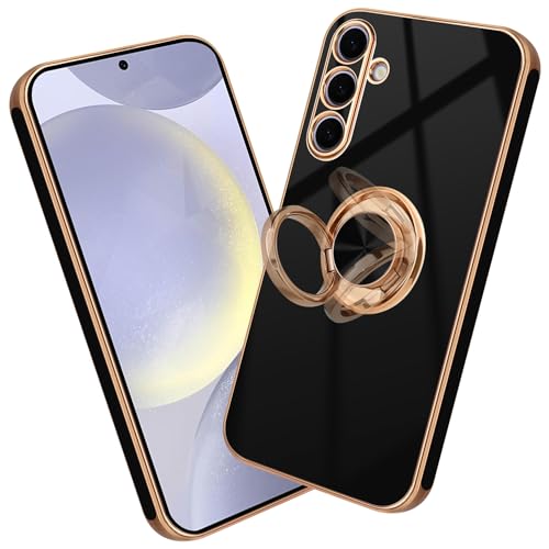 Nuxiady Handyhülle für Samsung Galaxy A55 5G Silikon Hülle mit Ring 360° Dünn Case Handytasche Schutzhülle TPU Stoßfeste Cover für Galaxy A55, Schwarz von Nuxiady