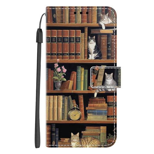 Nuxiady Handyhülle für Samsung Galaxy S24 Hülle mit Schön Motiv Muster PU Lederhülle Flip Wallet Case Cover Klappbar Handytasche Schutzhülle Stoßfeste Klapphülle,Katzen-Bücherregal Nuxiady Handyhülle für Samsung Galaxy S24 Hülle mit Schön Motiv Muster PU Lederhülle Flip Wallet Case Cover Klappbar Handytasche Schutzhülle Stoßfeste Klapphülle,Katzen-Bücherregal von Nuxiady
