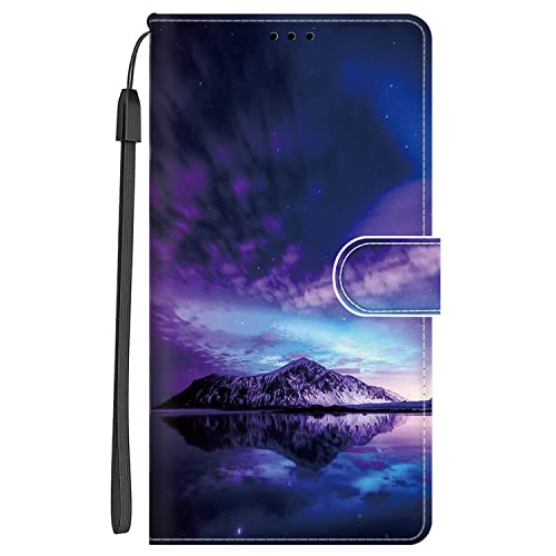 Nuxiady Handyhülle für Samsung Galaxy S8 Hülle mit Schön Motiv Muster PU Lederhülle Flip Wallet Case Cover Klappbar Handytasche Schutzhülle Stoßfeste Klapphülle für Samsung S8,Aurora von Nuxiady