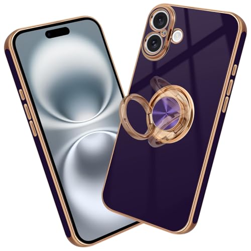 Nuxiady Handyhülle für iPhone 16 Silikon Hülle mit Ring Case Dünn Handytasche Frauen Mädchen Mann Schutzhülle Stoßfeste Cover für iPhone 16, Dunkelviolett Nuxiady Handyhülle für iPhone 16 Silikon Hülle mit Ring Case Dünn Handytasche Frauen Mädchen Mann Schutzhülle Stoßfeste Cover für iPhone 16, Dunkelviolett von Nuxiady