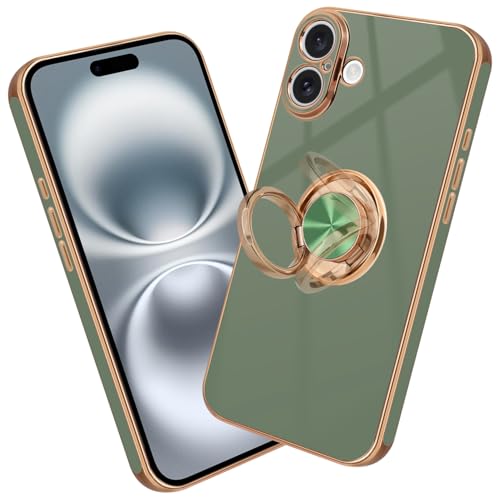 Nuxiady Handyhülle für iPhone 16 Silikon Hülle mit Ring Case Dünn Handytasche Frauen Mädchen Mann Schutzhülle Stoßfeste Cover für iPhone 16, Grün Nuxiady Handyhülle für iPhone 16 Silikon Hülle mit Ring Case Dünn Handytasche Frauen Mädchen Mann Schutzhülle Stoßfeste Cover für iPhone 16, Grün von Nuxiady