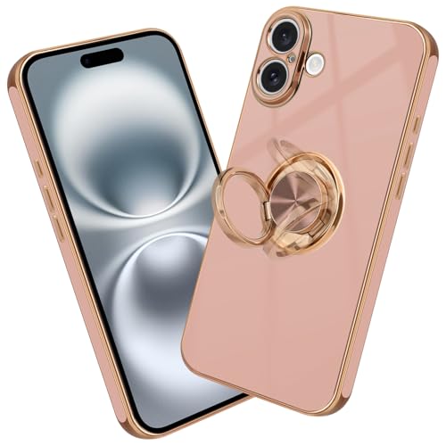 Nuxiady Handyhülle für iPhone 16 Silikon Hülle mit Ring Case Dünn Handytasche Frauen Mädchen Mann Schutzhülle Stoßfeste Cover für iPhone 16, Rosa Nuxiady Handyhülle für iPhone 16 Silikon Hülle mit Ring Case Dünn Handytasche Frauen Mädchen Mann Schutzhülle Stoßfeste Cover für iPhone 16, Rosa von Nuxiady