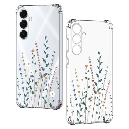 Nuxiady Hülle für Samsung Galaxy A15 5G / 4G Silikon Transparent Handyhülle Dünne Bumper schutzhülle Stoßfeste Kratzfestes Blume Case Weiche Cover Kompatibel mit Galaxy A15, Blume Zweige von Nuxiady